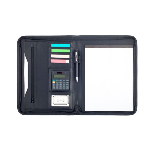 Carpeta símil cuero con calculadora