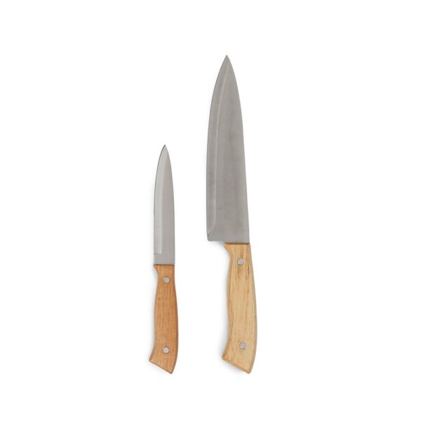 Tabla de bamboo con cuchillos con logo para Merchandising y Regalos Empresariales