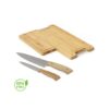 Tabla de bamboo con cuchillos con logo para Merchandising y Regalos Empresariales