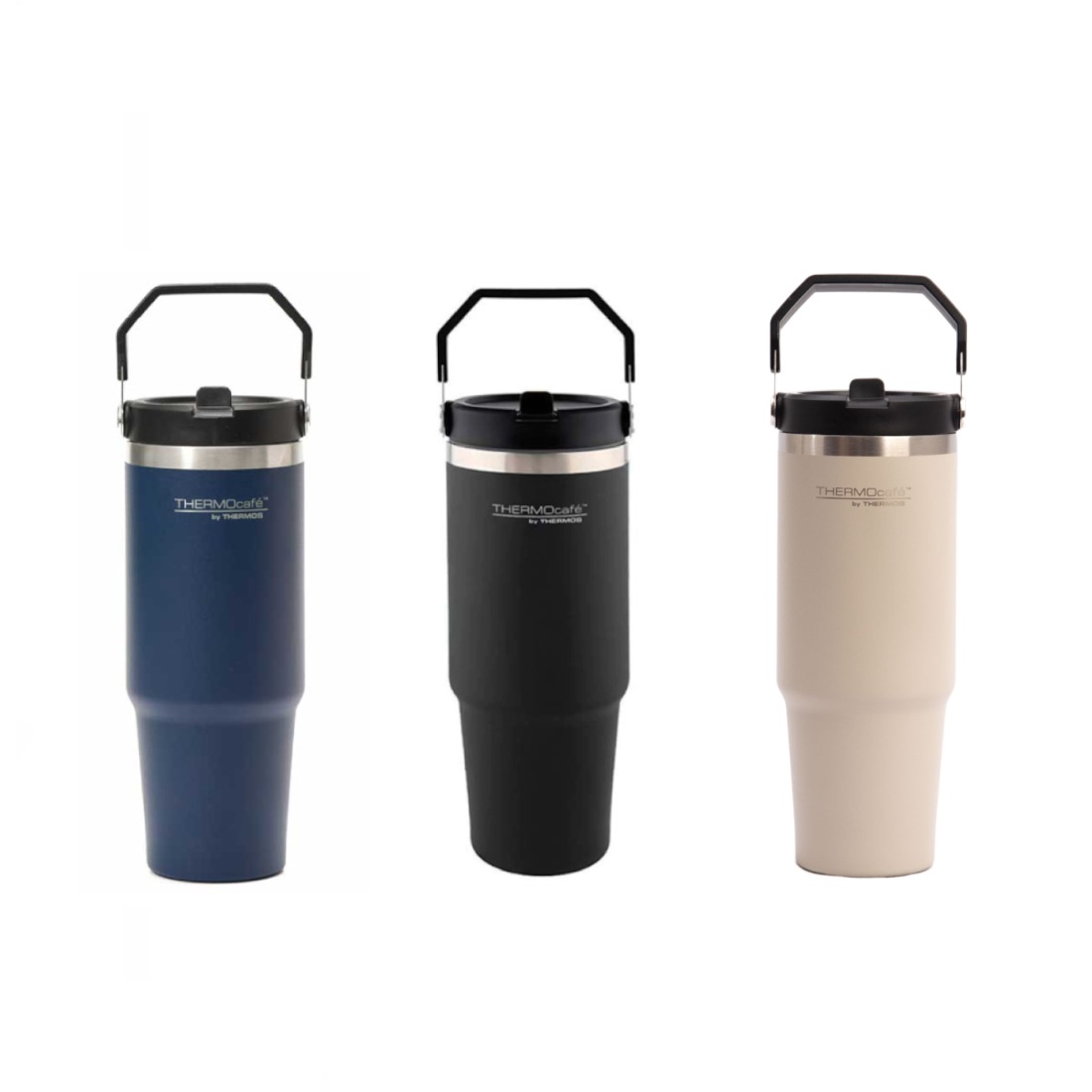 Tumbler ThermoCafé tapa con pico y manija 880ml con logo para Merchandising y Regalos Empresariales