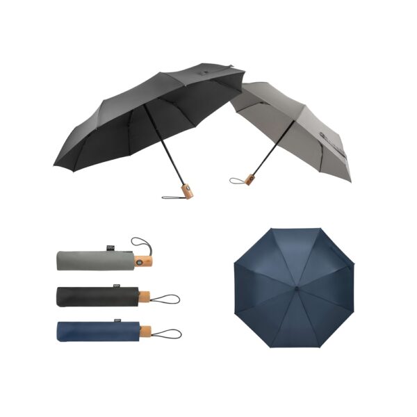 Paraguas Compact Automático rPet con logo para Merchandising y Regalos Empresariales