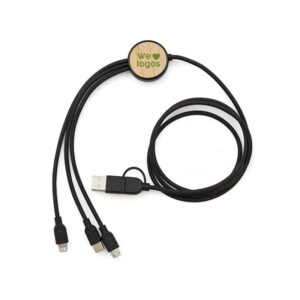 Cable 3 en 1 con logo para Merchandising y Regalos Empresariales