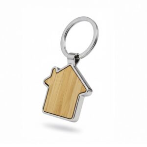 Llavero House Madera con logo para Merchandising y Regalos Empresariales