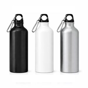 Botella aluminio con mosquetón con logo para Merchandising y Regalos Empresariales