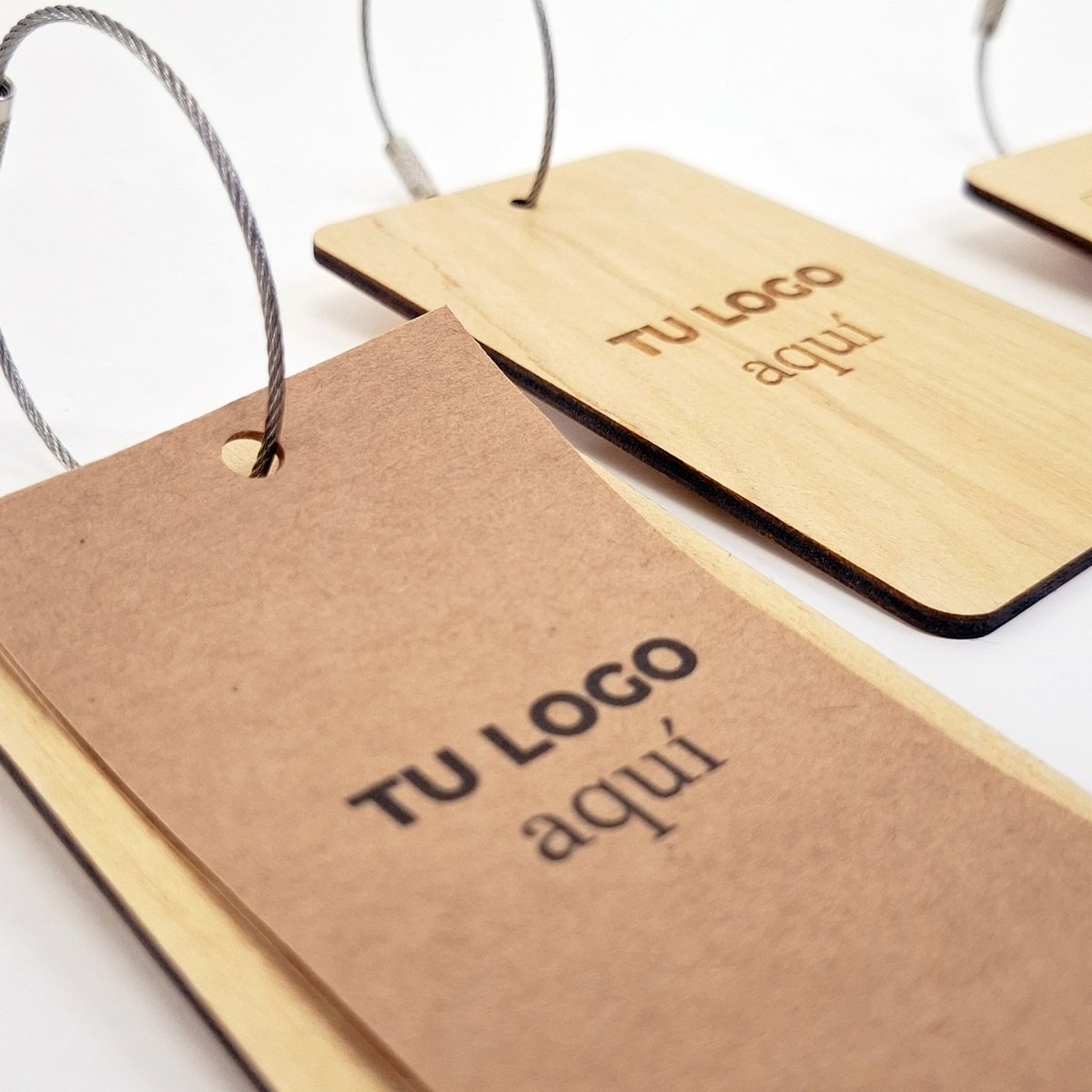 Tag para Equipaje 3 Tag de valija eco con logo para Merchandising y Regalos Empresariales