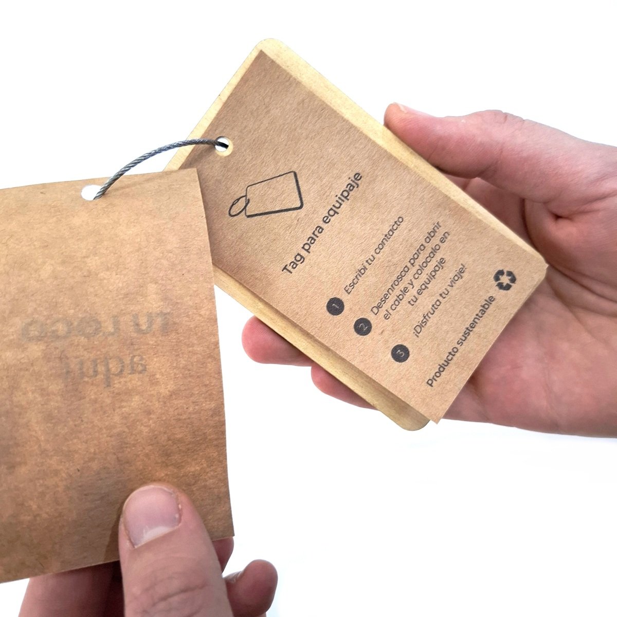 Tag para Equipaje 7- Tag de valija eco con logo para Merchandising y Regalos Empresariales