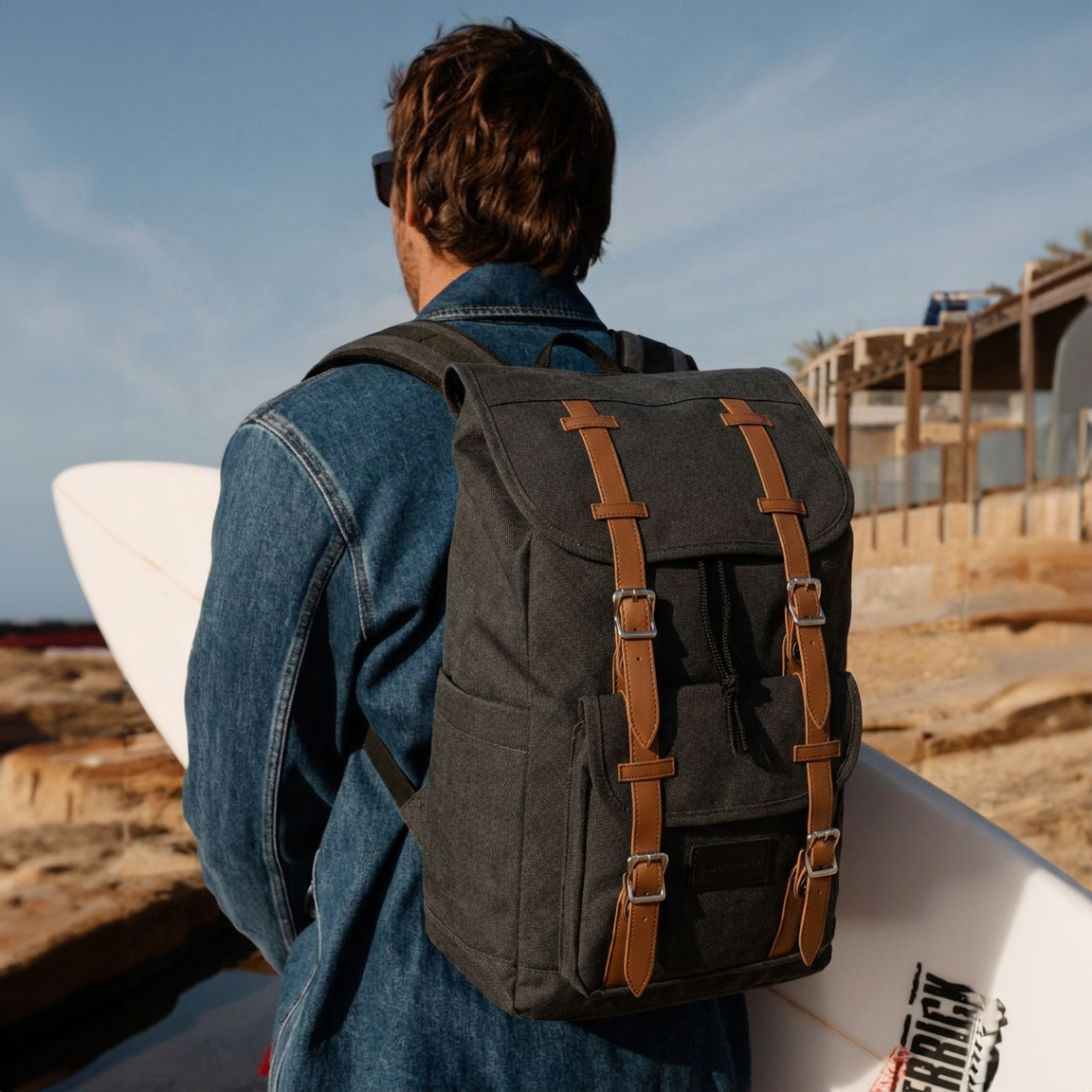 Mochila Venice en uso Mochila Venice Quicksilver con logo para Merchandising y Regalos Empresariales