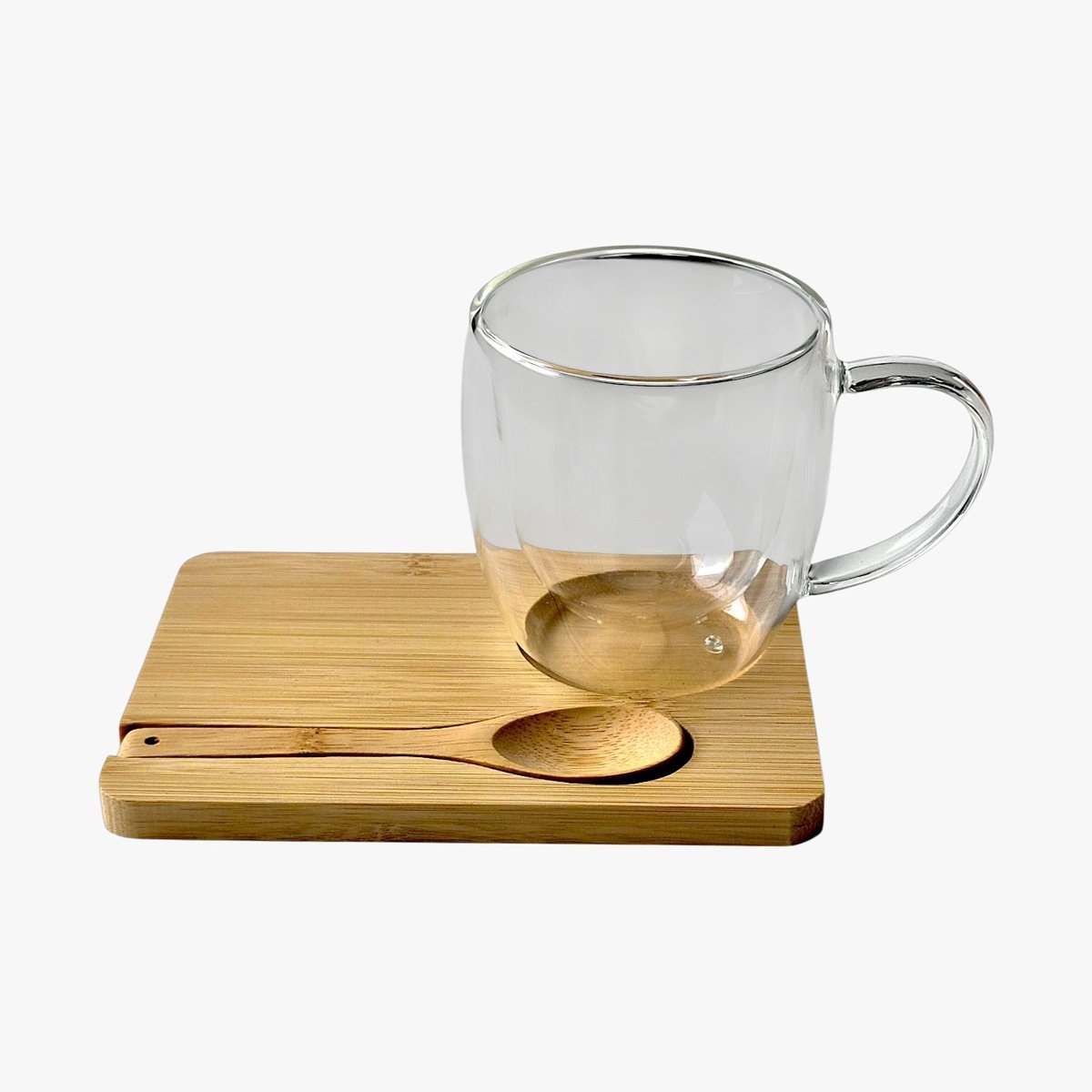 Taza de vidrio con logo para Merchandising y Regalos Empresariales